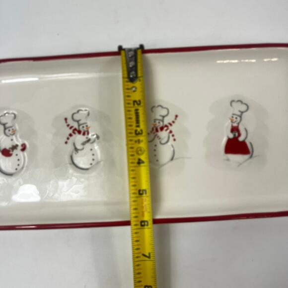 Williams-Sonoma Gingerbread Coffee Mugs Snowman Chef 13" Serving Platter Holiday - Picture 16 of 16
